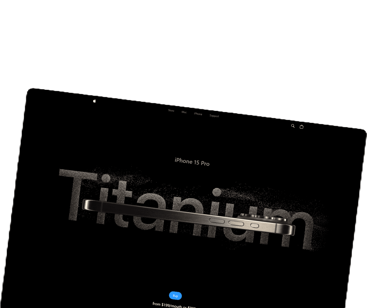 Animated Apple Iphone 3D Website